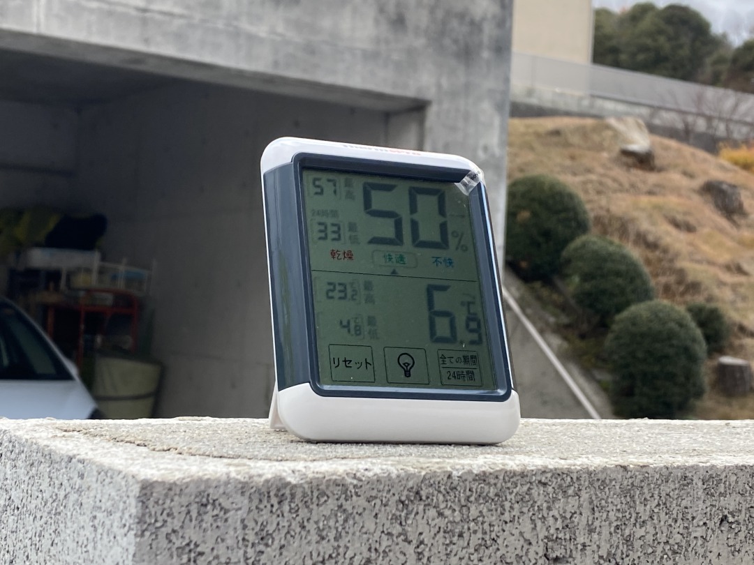外の温湿度計