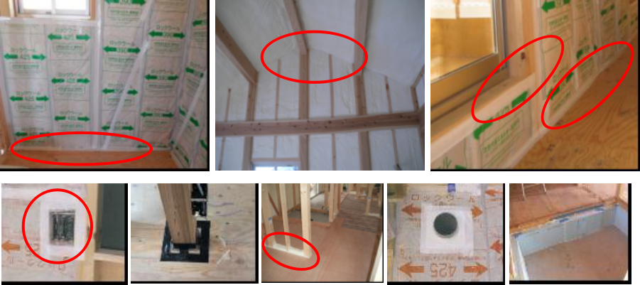 正しい断熱材の施工と気流止めの画像