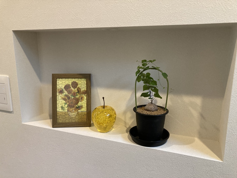 ニッチ飾り棚のグリーンの画像