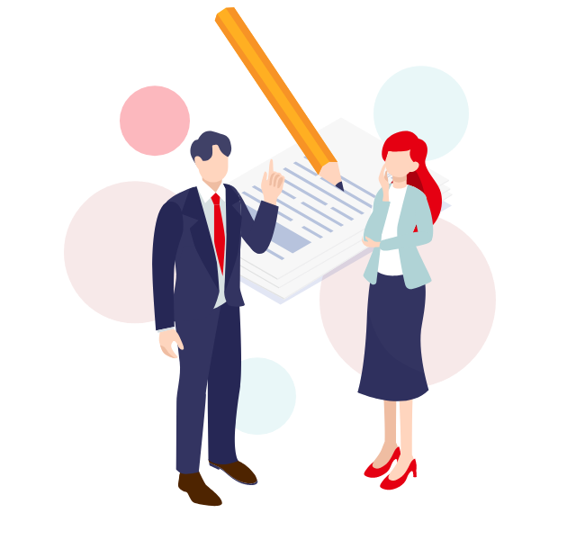 教えてもらっているイラスト