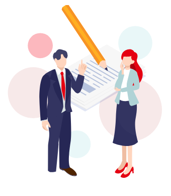 教えてもらっているイラスト