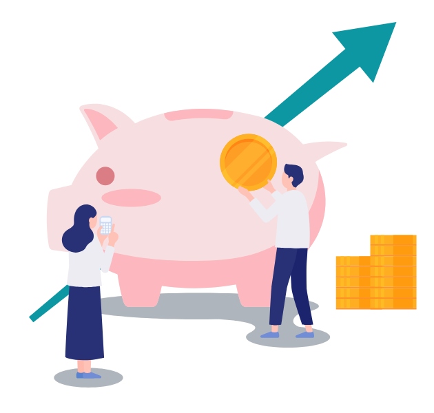 お金について考えているイラスト