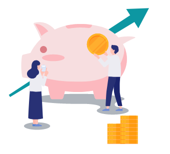 お金について考えているイラスト