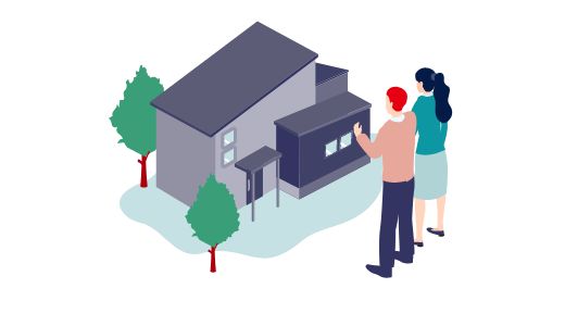 見学訪問しているイラスト