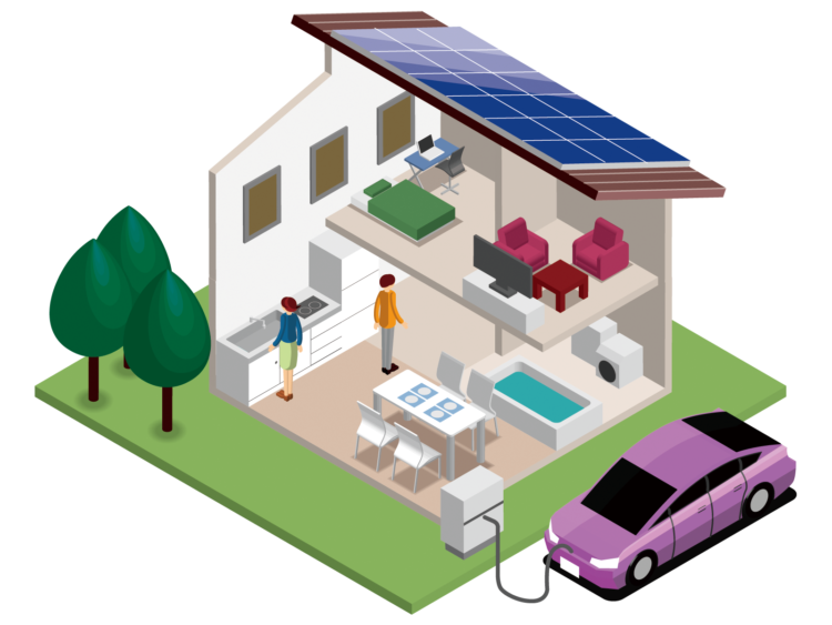 再生可能エネルギーを導入した住宅イメージ