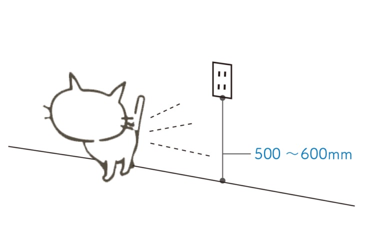 猫の尿マーキング・コンセントの高さに注意