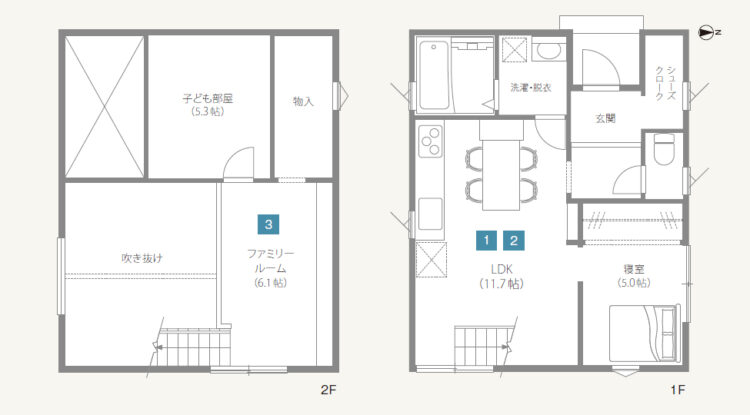 コンパクトな間取り図