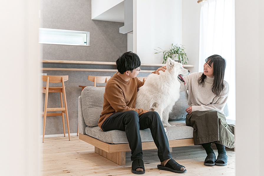 無垢材を用いたリビング