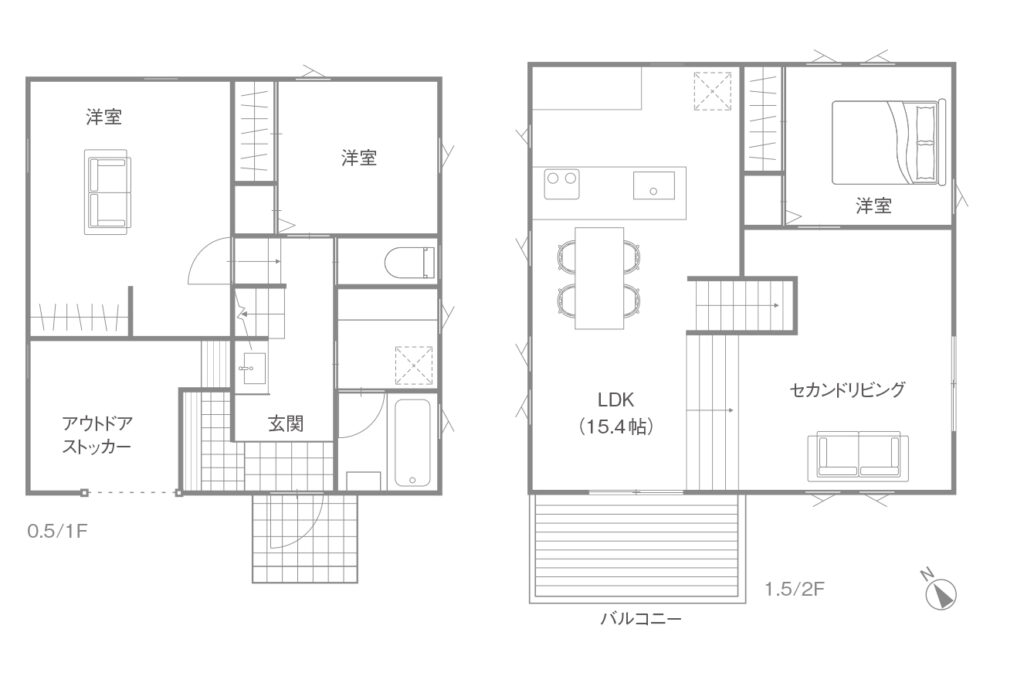 個室を充実させた間取り
